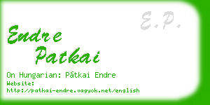 endre patkai business card